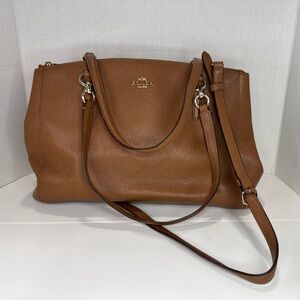 Coach “Christie Carryall” Tan Leather Shoulder Bag